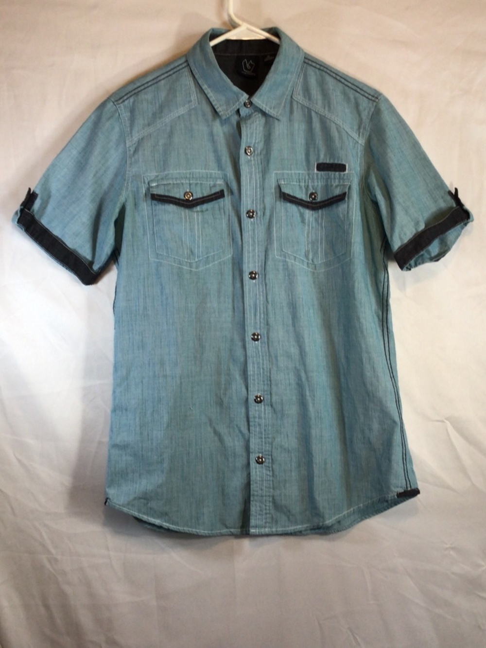 burnside mens M button up shirt short sleeve rockabilly greaser americana retro